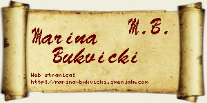 Marina Bukvički vizit kartica